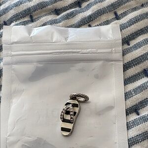 Brighton Silver and Black Flip Flop Charm